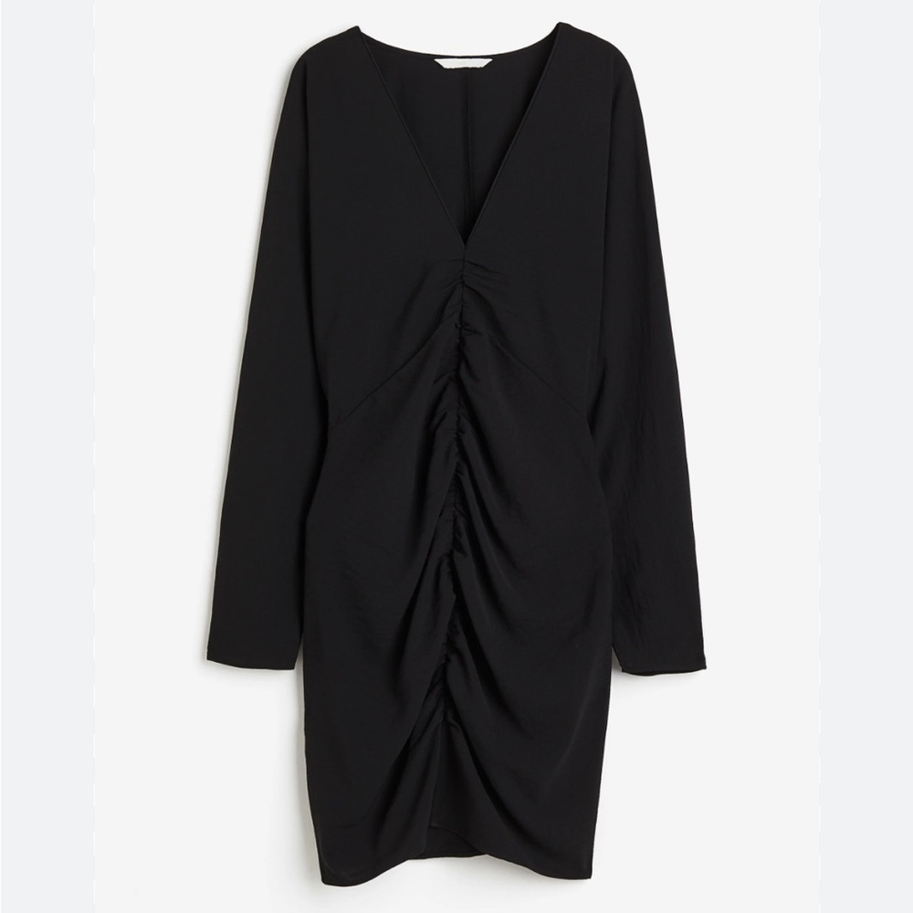 H&M Elegant Black Ruched Dress